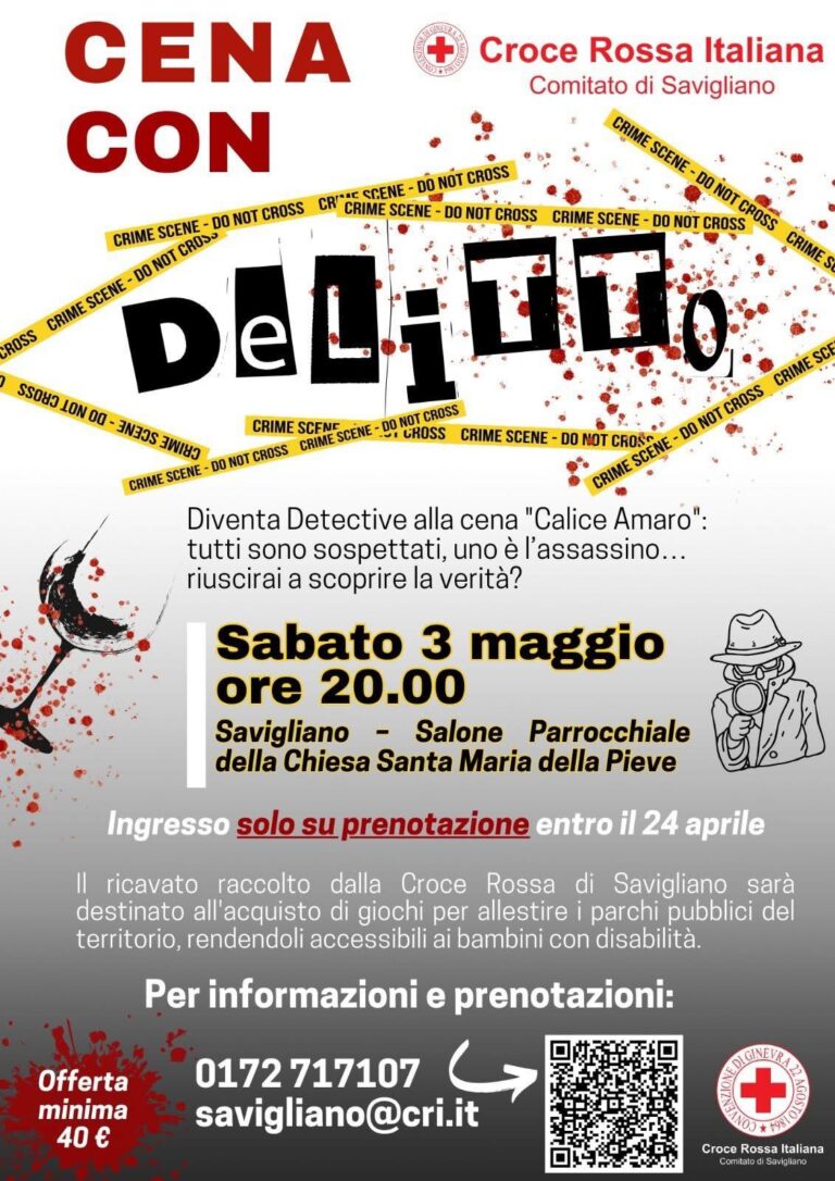 cri savigliano- cena con delitto